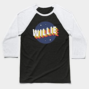 Willie - Colorful Layered Retro Letters Baseball T-Shirt